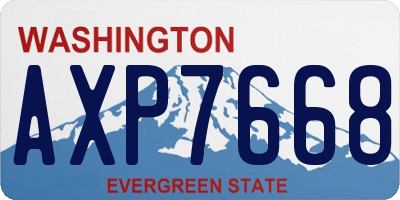 WA license plate AXP7668