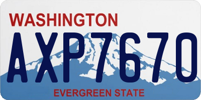 WA license plate AXP7670