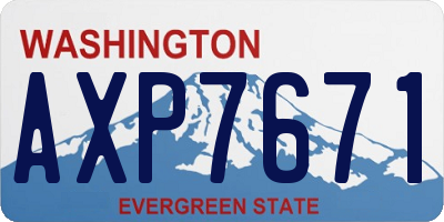 WA license plate AXP7671