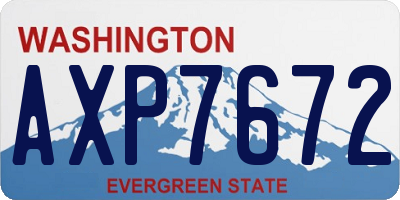 WA license plate AXP7672