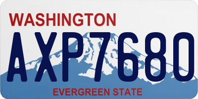 WA license plate AXP7680