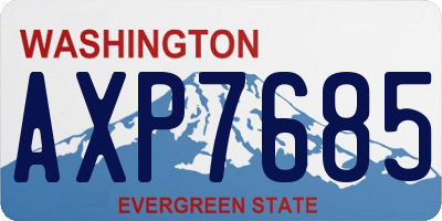 WA license plate AXP7685