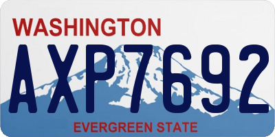 WA license plate AXP7692