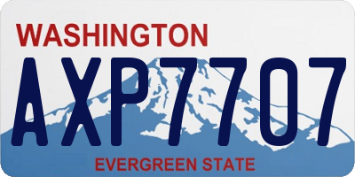 WA license plate AXP7707