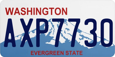 WA license plate AXP7730