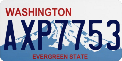WA license plate AXP7753