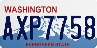 WA license plate AXP7758