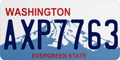 WA license plate AXP7763