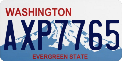 WA license plate AXP7765