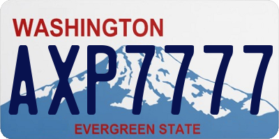 WA license plate AXP7777