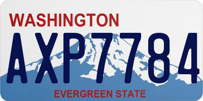 WA license plate AXP7784