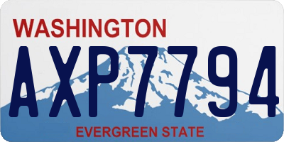 WA license plate AXP7794