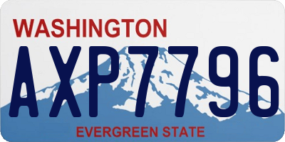 WA license plate AXP7796