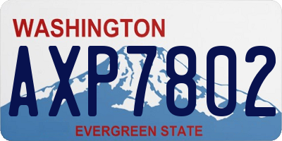 WA license plate AXP7802