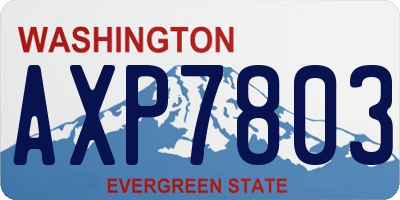 WA license plate AXP7803