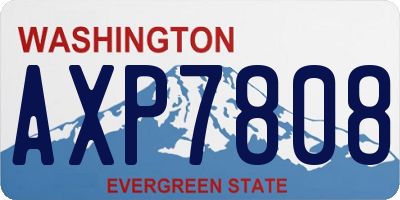 WA license plate AXP7808