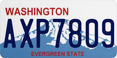 WA license plate AXP7809
