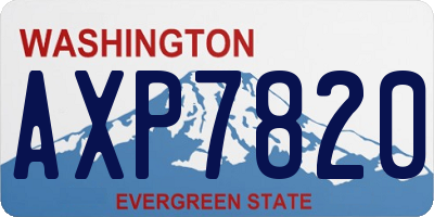 WA license plate AXP7820