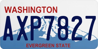 WA license plate AXP7827