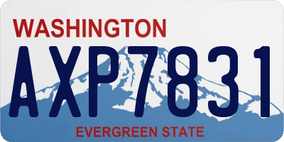 WA license plate AXP7831