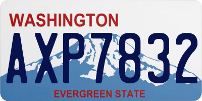 WA license plate AXP7832