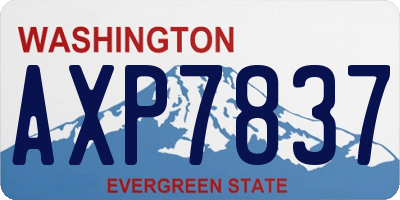 WA license plate AXP7837