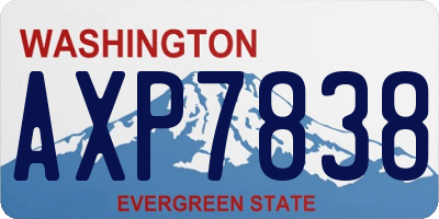 WA license plate AXP7838