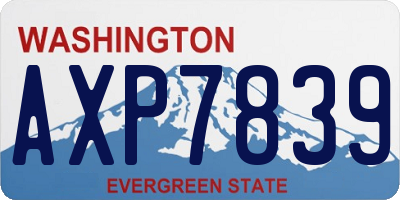 WA license plate AXP7839