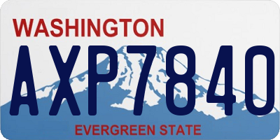 WA license plate AXP7840