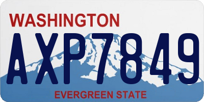WA license plate AXP7849