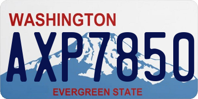 WA license plate AXP7850