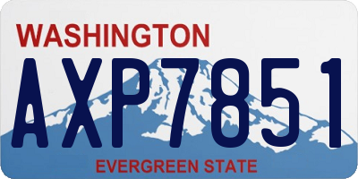 WA license plate AXP7851