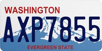 WA license plate AXP7855