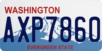 WA license plate AXP7860