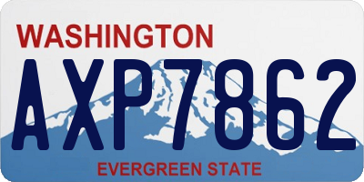 WA license plate AXP7862