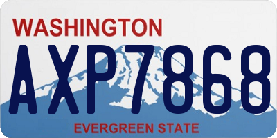 WA license plate AXP7868
