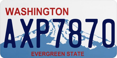WA license plate AXP7870