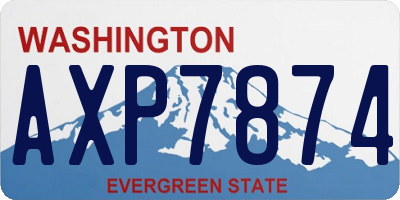 WA license plate AXP7874