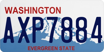 WA license plate AXP7884