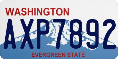 WA license plate AXP7892
