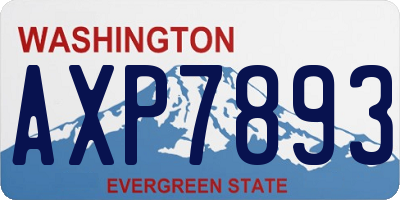 WA license plate AXP7893