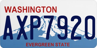 WA license plate AXP7920
