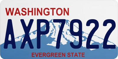 WA license plate AXP7922
