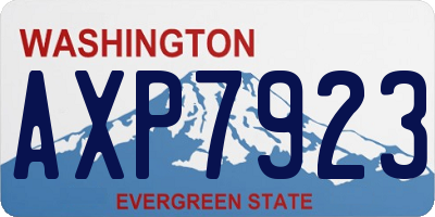 WA license plate AXP7923