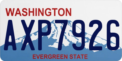 WA license plate AXP7926