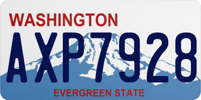WA license plate AXP7928
