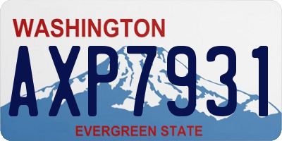 WA license plate AXP7931