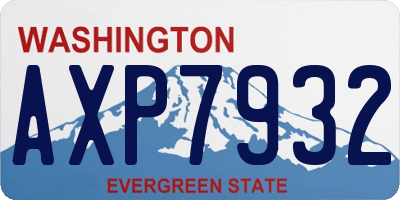 WA license plate AXP7932