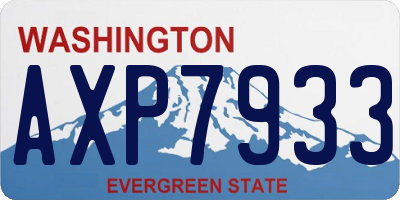 WA license plate AXP7933