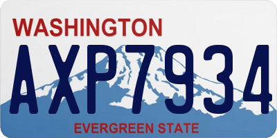WA license plate AXP7934